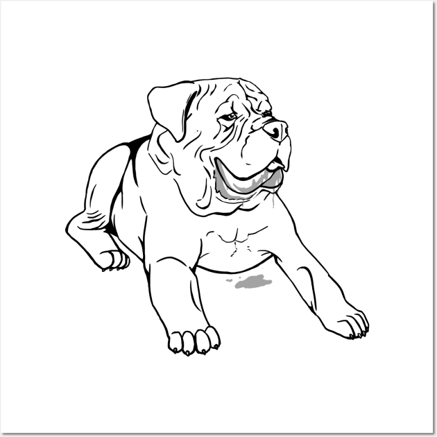 Drooly Mastiff (outline) Wall Art by michelleachan